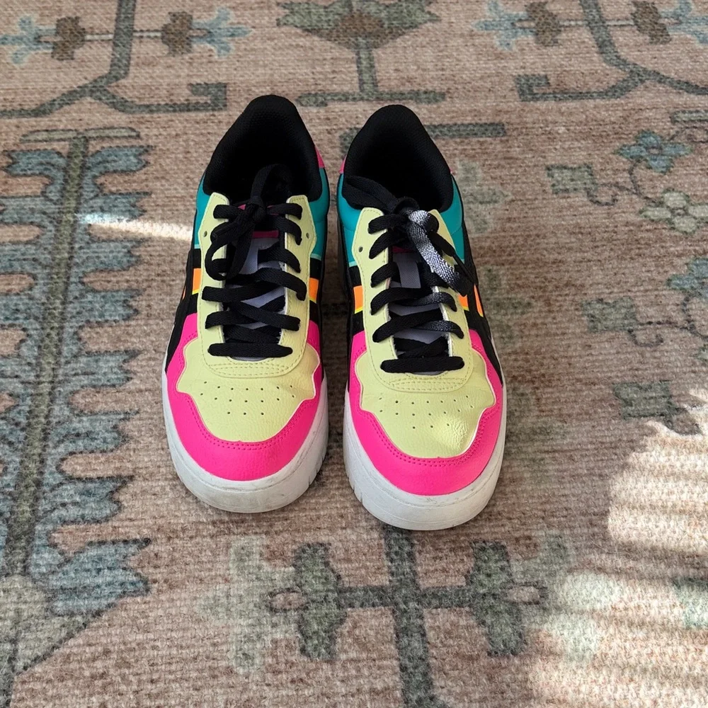 Asics Women's Multicolor Platform Sneakers - Pink, Teal, Black, Yellow, Cream - Picture 2 of 3
